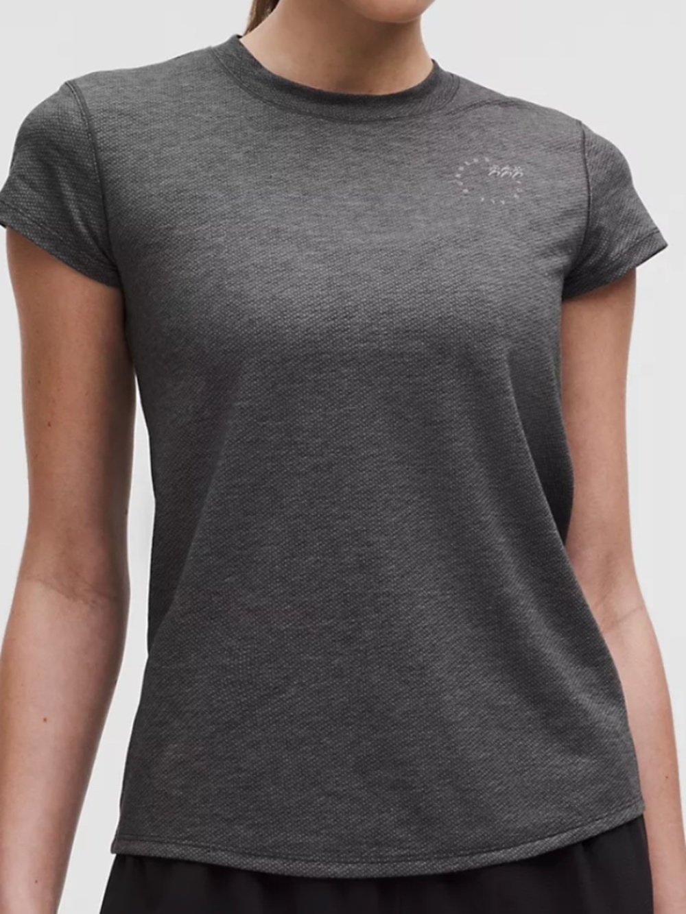 Lululemon Run Crew Graphic Mesh Short Sleeve heather grey NWT sz. L Tee T-shirt